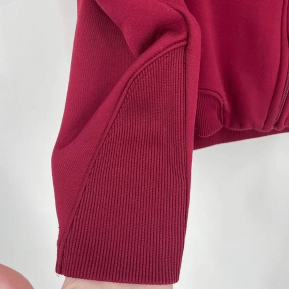 Vintage Y2K Nike Women LS Full Zip Track Jacket Burgundy White Size M Streetwear